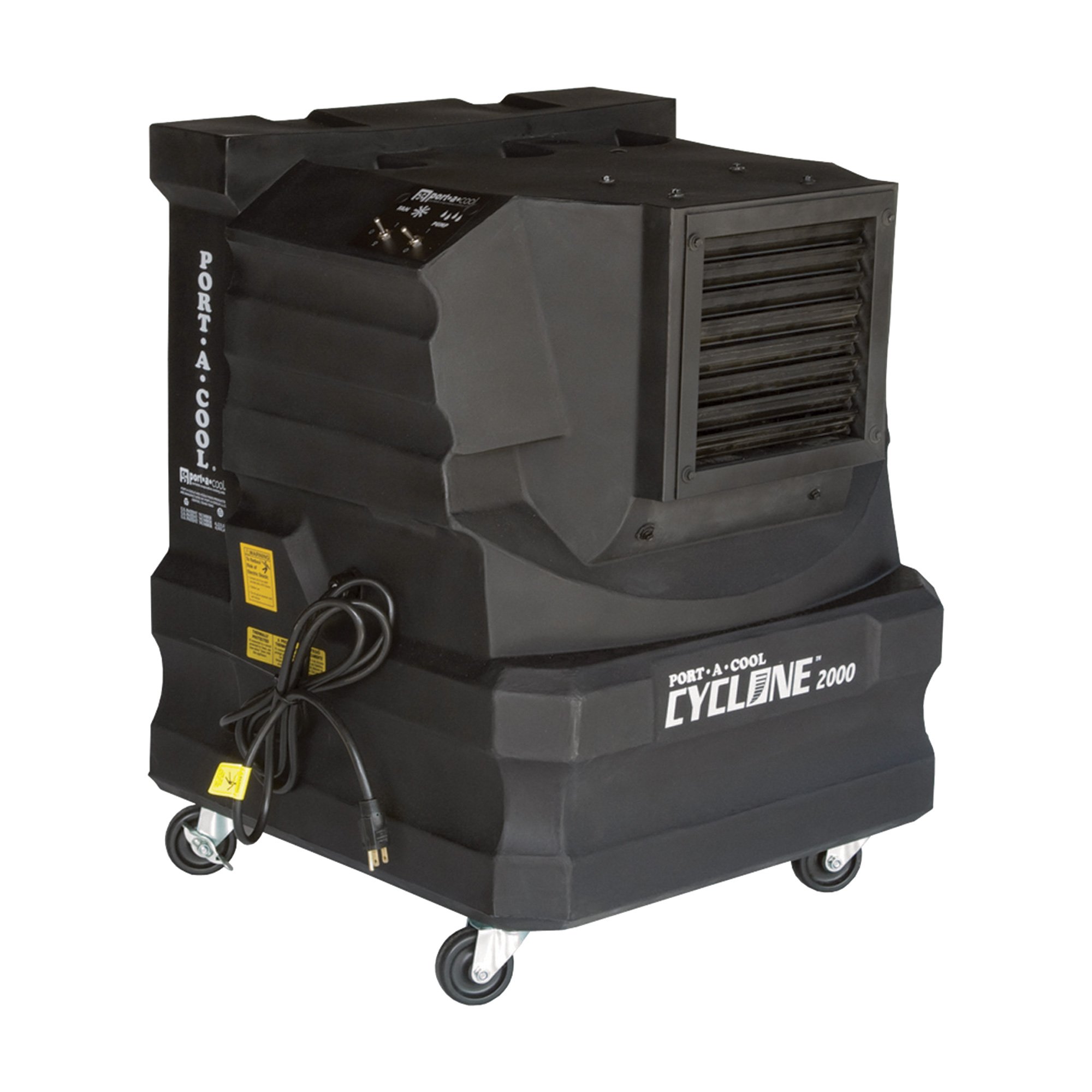 Portacool Cyclone 2,000 Evaporative Cooler — 2,000 CFM, 10-Gallon Capacity, Black, Model# PACCYC02